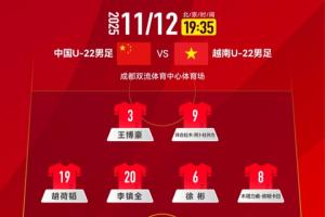 核心缺阵！王钰栋 蒯纪闻 彭啸等多人缺席，国足U22替补席仅有8人