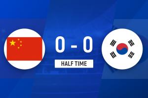 半场-U22国足暂0-0韩国 王博豪超车突破传中造险韩国半场仅1射门